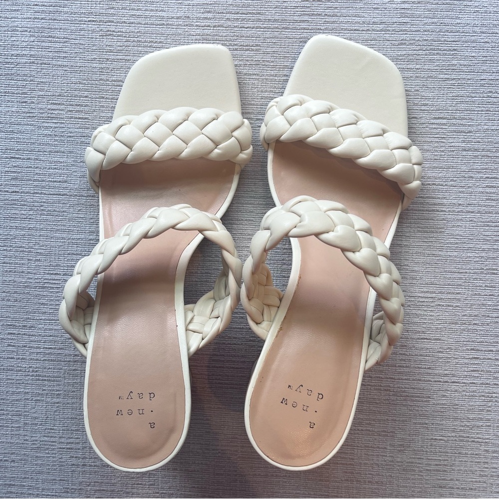 A New Day Cream Braided Heel - Size 9